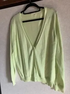 ライトグリーン Vネック カーディガン