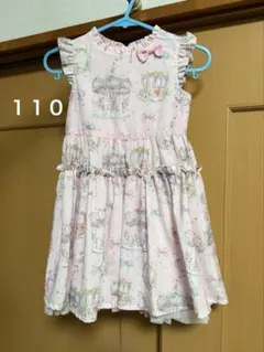 mezzo piano メゾピアノ メリーゴーランド柄 ワンピース 110
