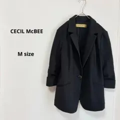 CECIL McBEE テーラードジャケット　M ラメ　ブラック　七分袖のサムネイル
