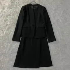 極美品 レミュー AOKI ノーカラー スーツ 3 黒 L相当 卒入学式