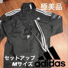 アディダス　Ｍ　ジャージ上下　 adidas　ブラック　セットアップ　黒