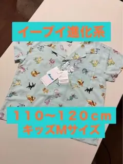 ポケモン総柄 開襟シャツ 110cm〜120cm ブイズ進化系エーフィブラッキー