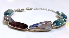 【美品】スワロフスキー ブレスレット ビジュー マルチカラー