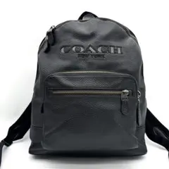 極美品✨コーチ リュック ロゴ型押し A4収納 2室 ブラック 革