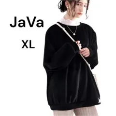 ジャバ 2wayリバーシブルベロアプルオーバー ブラック スウェット XL