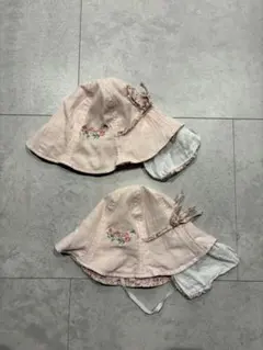 帽子 ネックカバー付き 50cm 52cm お揃い 姉妹のサムネイル