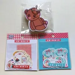 【新品】SWIMMER　スイマー　フレークシール　メモ　単語帳　くま