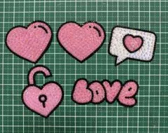 デコうちわ パーツ ハート ピンク セット