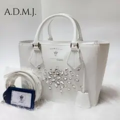 【極美品】ADMJ エーディーエムジェイ ビジュー 2WAY トートバッグ