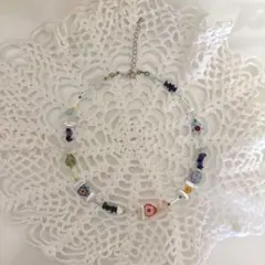 ハンドメイド　ビーズネックレス