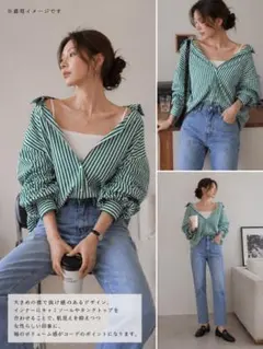 ZARA WOMAN ストライプ柄シャツ M