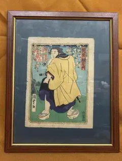 ガラス絵 浮世絵 美人画 鳥居清長 江戸時代後期 古美術 骨董
