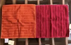 HERMES タオルハンカチ オレンジと赤