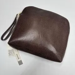 新品タグ付き✨ atneK ポーチ ブラウン レザー 型押し