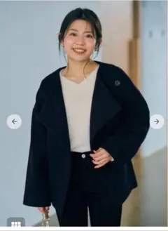 cohina 【田中亜希子さんコラボ】ベルト付きノーカラーショートコート