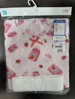 新品　いちごミルク柄 半袖パジャマ 90cm