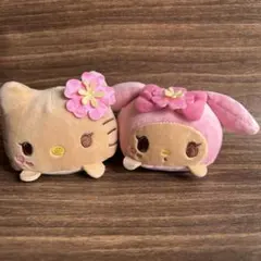 サンリオ　もちもちころころぬいぐるみマスコット 日焼けキティ　マイメロディ