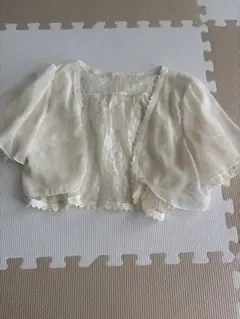 アイボリー 半袖カーディガン ボレロ　アクシーズファム