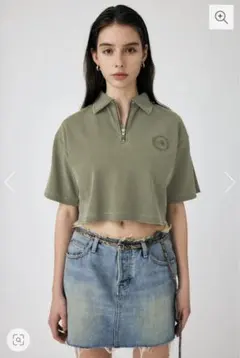 【最安値✨】MOUSSY ピグメントショートハーフジップTシャツのサムネイル