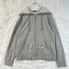 サンタバーバラポロ＆ラケットクラブ ジップパーカー M グレー スタッズ