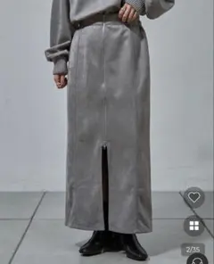 グレー タイトスカート フロントジッパー