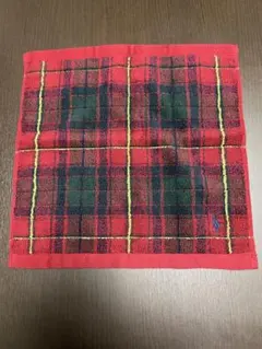 ラルフ・ローレン チェック柄　ウォッシュタオル　赤