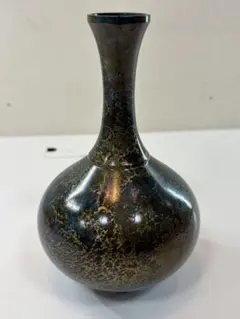 高岡銅器 勝峰作 六面双鶴盛上 花瓶 銅製 花器 花入 花生 飾壷 花びん