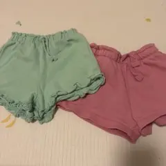 ZARA キッズ ハーフパンツ 2点　98cm、104cm グリーン　ピンク