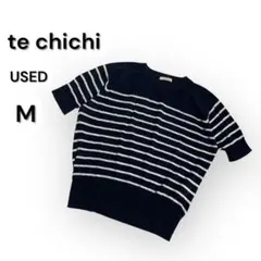 テチチ Te chichi ストライプ 半袖ニット M サマーニット