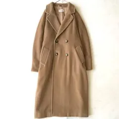 大きめ3L~4L✨美品　マックスマーラ　カシミヤ　ダブルブレストコート　キャメル