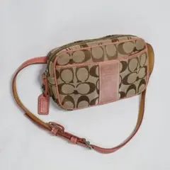 コーチ シグネチャー ウエストポーチ ボディバッグ ピンク