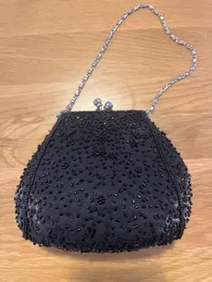 ビーズ装飾 ブラック パーティーバッグ