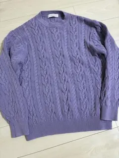 GREEN LABEL RELAXING ケーブルニットセーター パープル