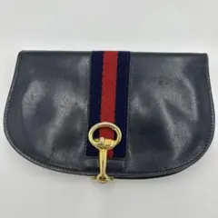 GUCCI シェリーライン　オールドグッチ 折り財布 レザー 財布　ホースビット