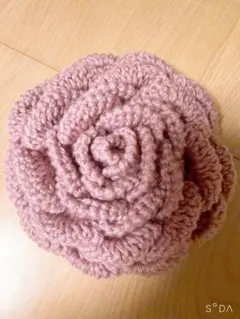 ハンドメイド かぎ針編み 手編み 薔薇ポーチ ピンク 薔薇モチーフ