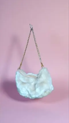 ベージュ☆ファーショルダーバッグ