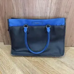 トートバッグ 黒と青のコンビネーション