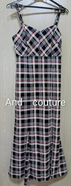 アンドクチュール　チェックマーメイドキャミワンピース