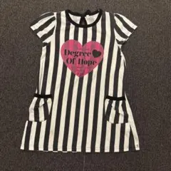 子供用ワンピース 120cm ブラックホワイトストライプ　女の子　子供服