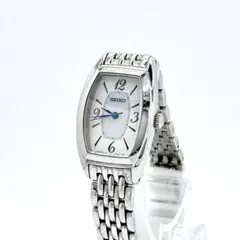 SEIKO ティセ V111-0AB0 ソーラー 稼働品 トノー 青針 シルバー