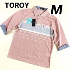 TOROY トロイ メンズ 七分袖 ポロシャツ オレンジ Mのサムネイル