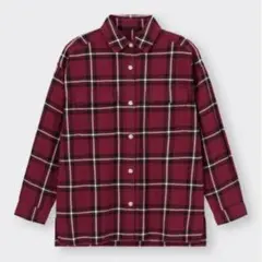 GUフランネルオーバーサイズシャツ　M