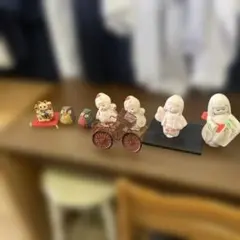 【レトロ】和風 置物 まとめ売り（招き猫・こけし風人形・ミニチュア自転車 他）