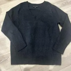 バナナリパブリック セーター ダークグレー S Vネックニット ニット