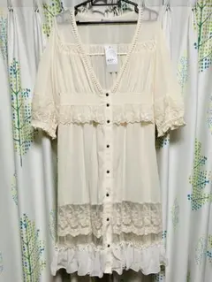 アクシーズファム　ロングカーデ　レース　タグ付き新品　未使用のサムネイル
