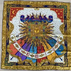エルメス HERMES カレ90 今日一日を楽しむ スカーフ 太陽 ロゴ 総柄