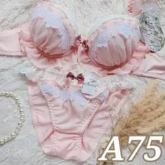 №1620【A75】スウィートシフォンホイップブラジャー＆フルバック ショーツ
