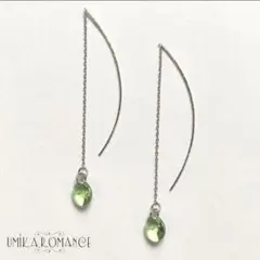 み*ず様 SALE！ ペリドット の雫 クリスタル 輝きアメリカンピアス★ハンド
