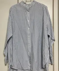 coen ブルーストライプ　スダンドカラーシャツ