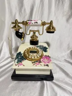 ヴィンテージ青い花柄ダイヤル式電話 ヴィンテージ青い花柄ダイヤル式電話 - メルカリ